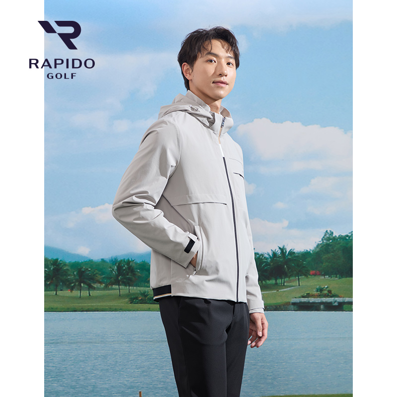 Rapido睿必度25春男高尔夫可拆卸帽夹克外套雳霹道VN5139C11