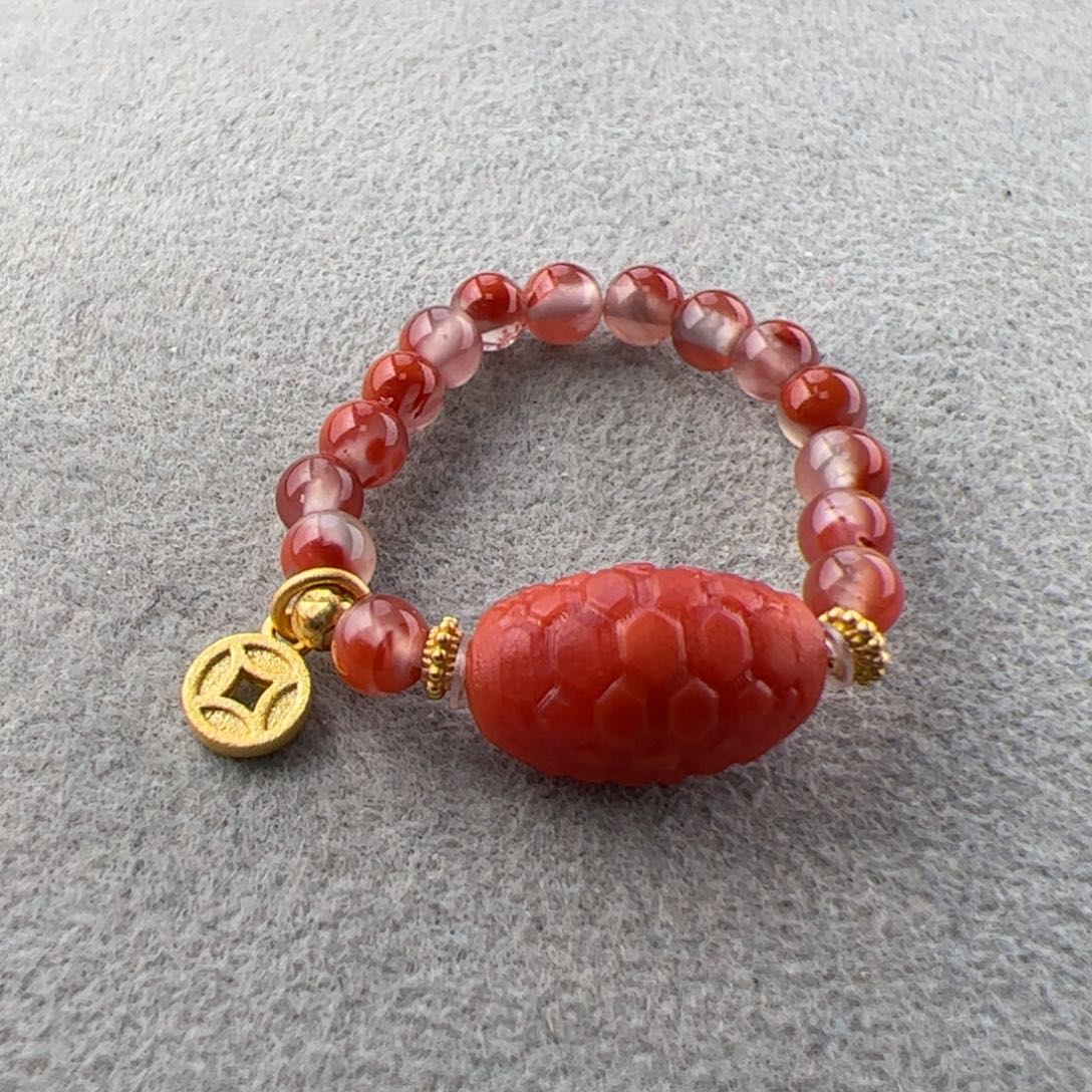 南红玛瑙富甲戒指3-7mm未镶嵌