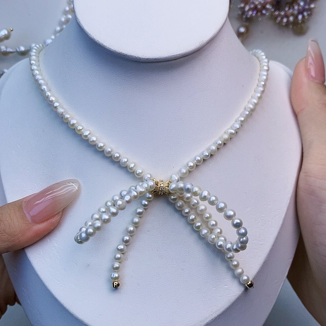 淡水珍珠颈饰银S925镶嵌