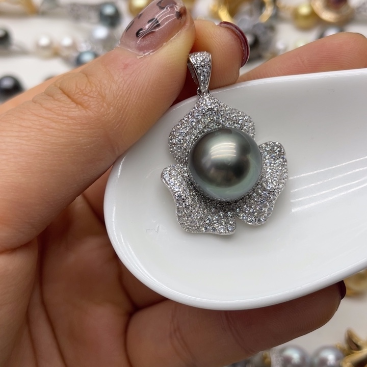 海水珍珠吊坠(不含链)银S925镶嵌