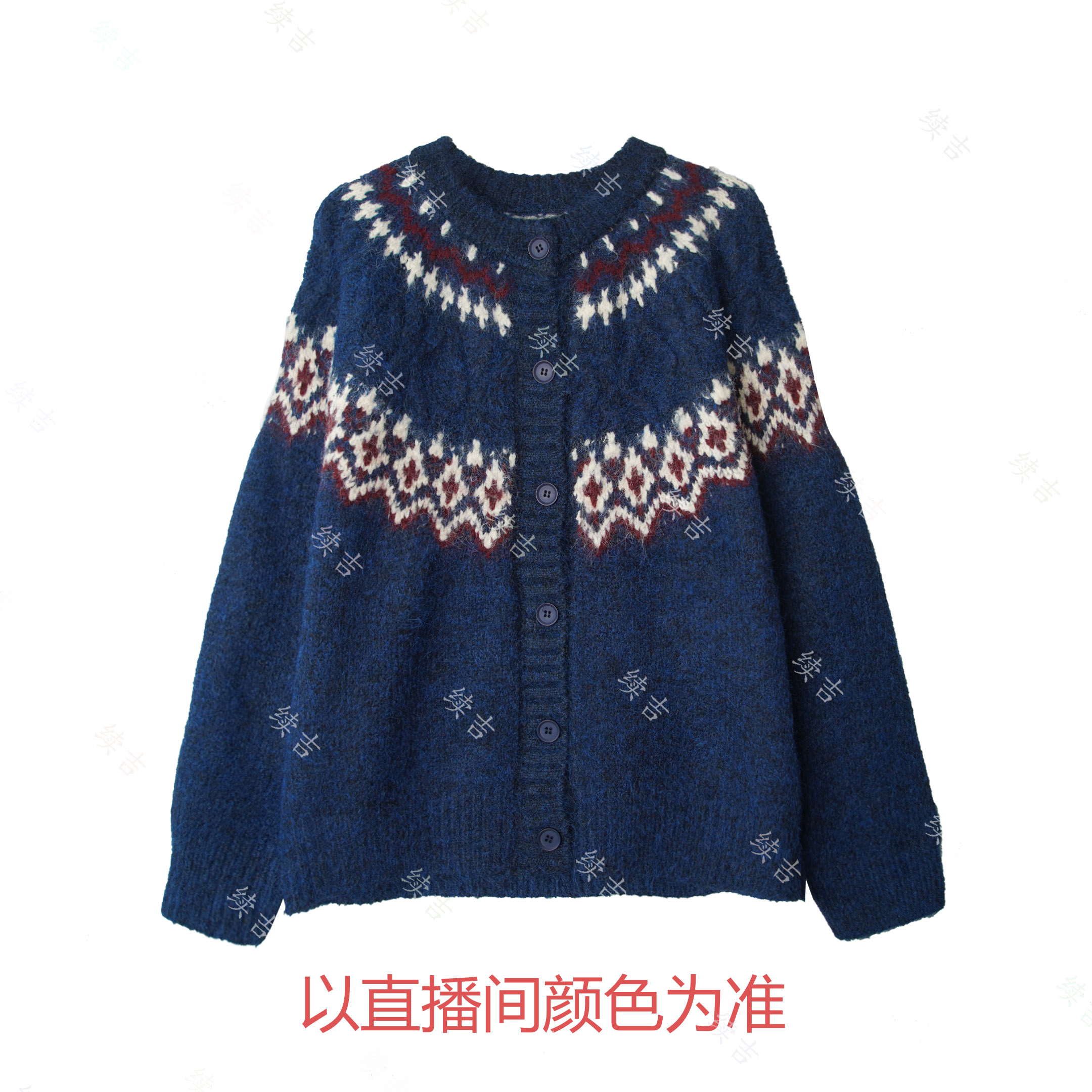 冬-续吉麻衣25-2967长袖气质百搭单排扣加厚针织开衫毛衣