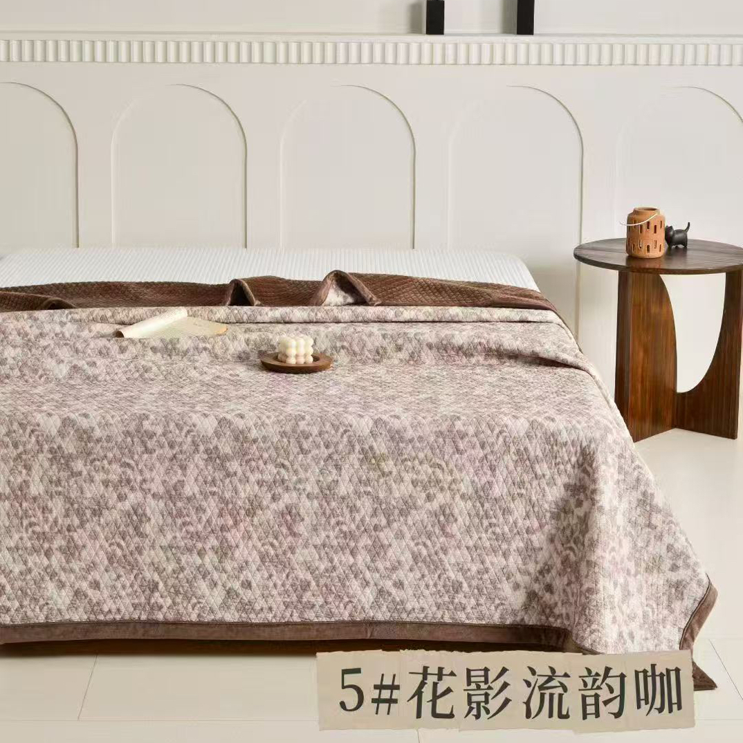 棉花芯双面可用双人床盖～双层纱+宝宝绒200*230微瑕～L827