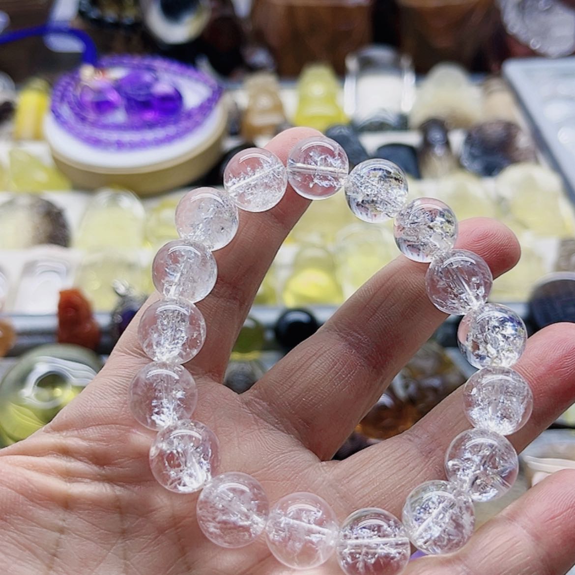 【闪购商品】水晶喜马拉雅手串12m m未镶嵌丝**风