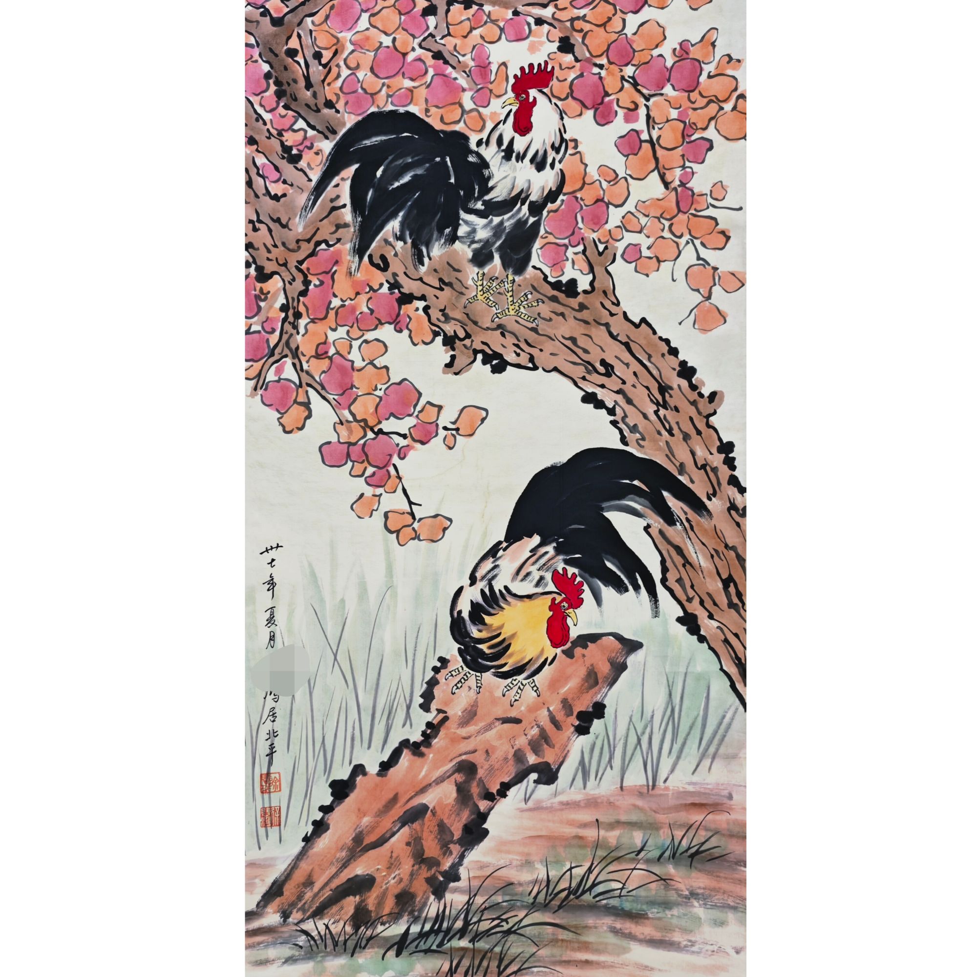 徐老款 鸡立轴 138×68