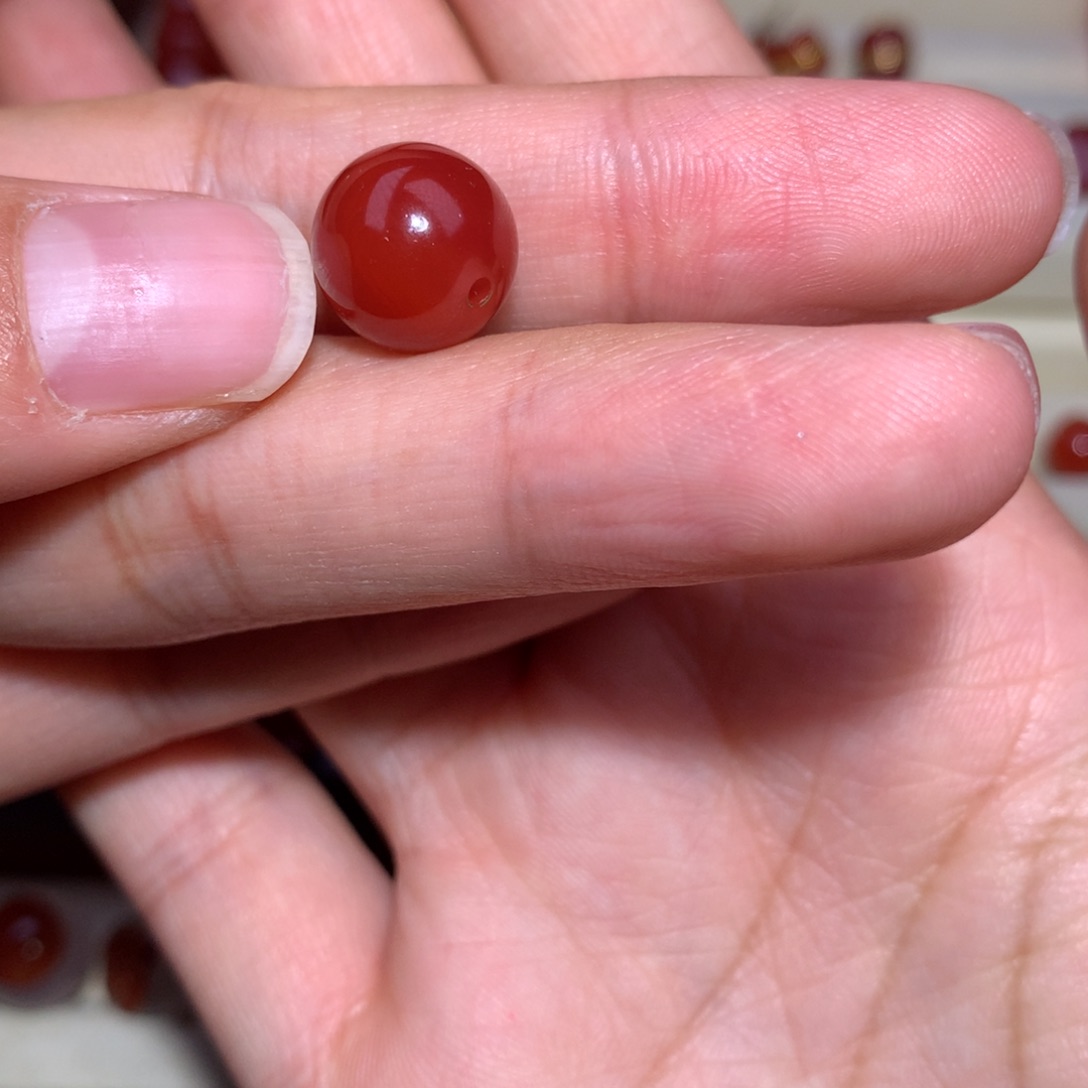 南红玛瑙玫锦圆珠微过渡未镶嵌11