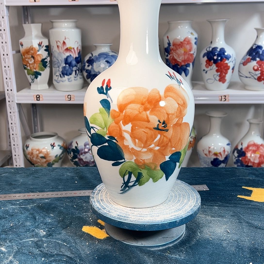 摆件景德镇陶瓷棒黄牡