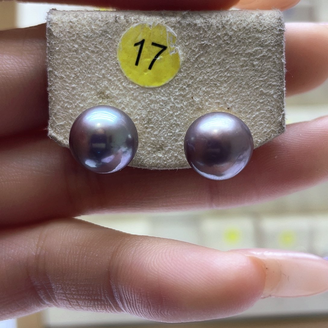 淡水珍珠耳饰银S925镶嵌