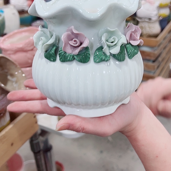 有孔，凑单福利满10元发货陶瓷多肉花盆！