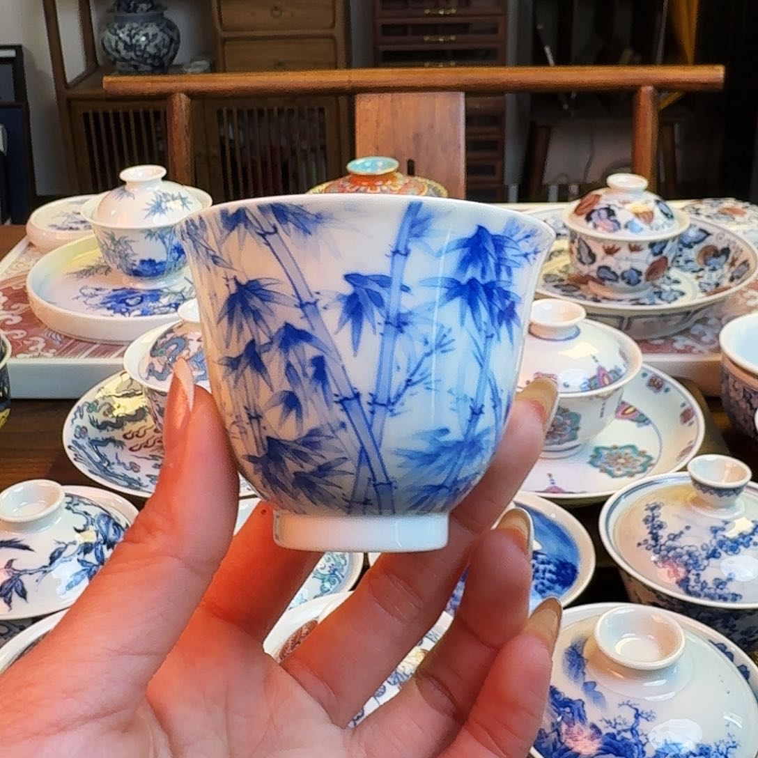 杯重工竹林竹影杯纯手绘福利