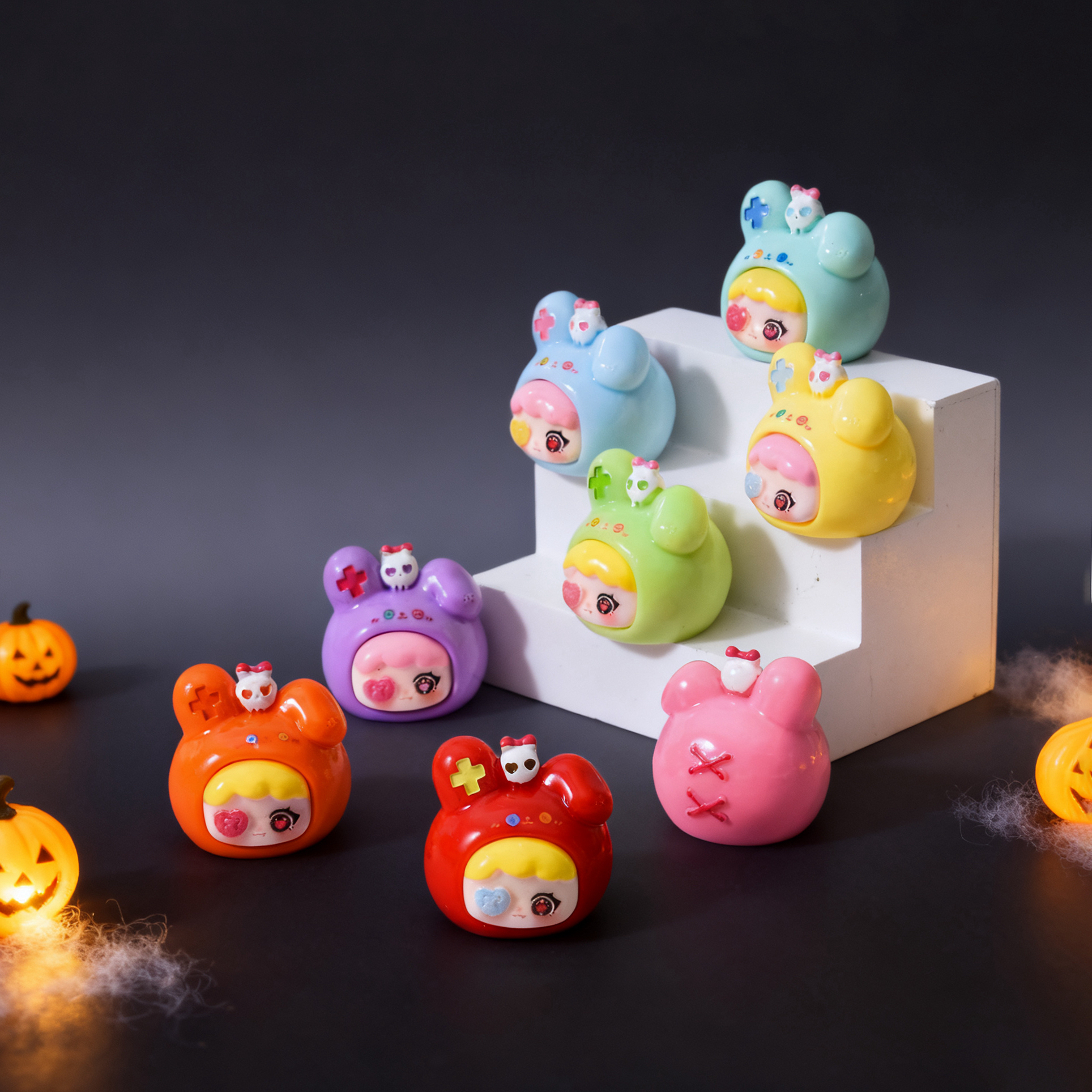 （开火车）甜酷兔子萌粒diy饰品树脂桌面摆件