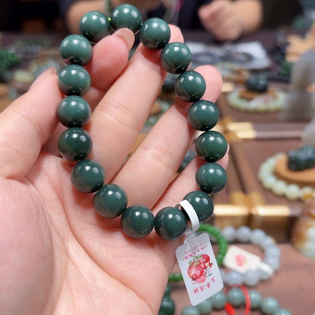 和田玉（碧玉）未镶嵌手链12 