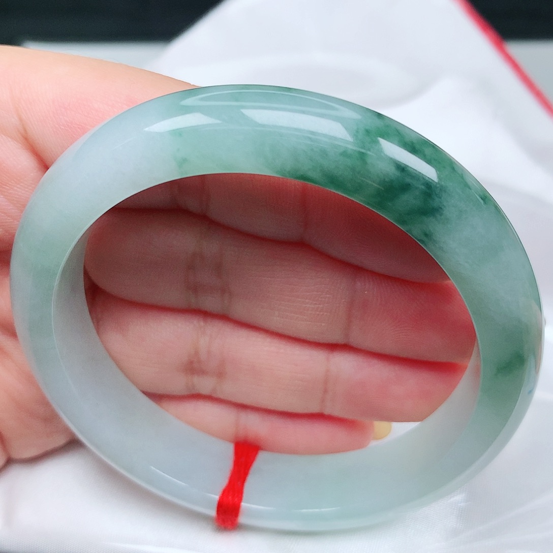 未镶嵌手镯翡翠51冰胶飘花