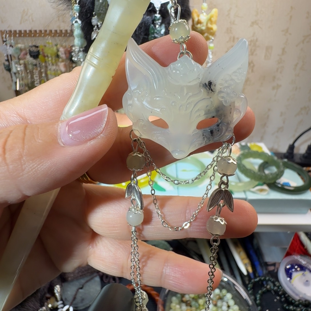 未镶嵌岫玉发饰福利款两个包邮