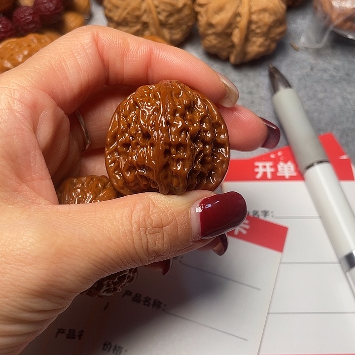 木***玩吊坠文玩核桃白狮子