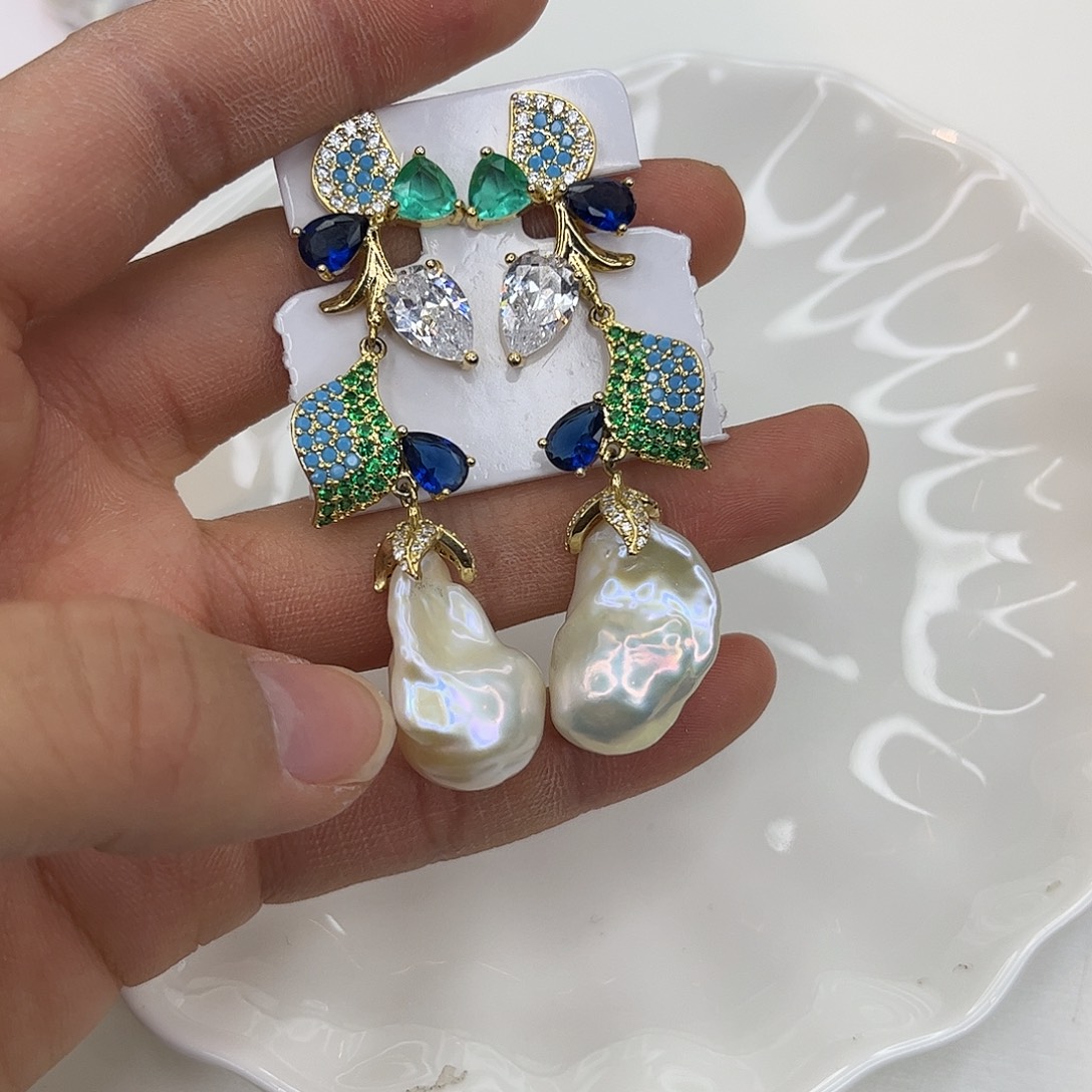 耳饰合金淡水珍珠