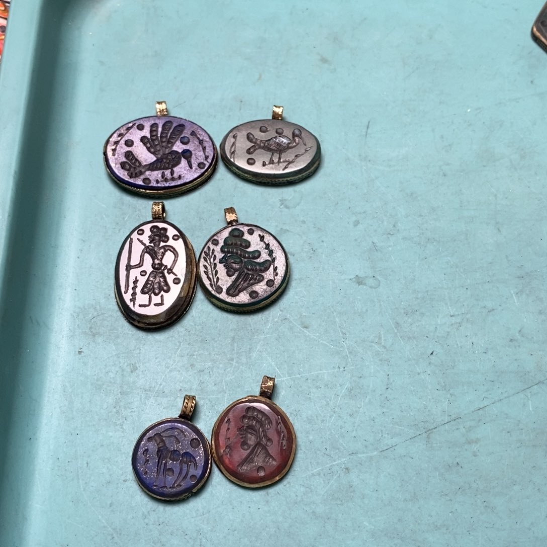 琉璃颈饰印度尼西亚印章六个