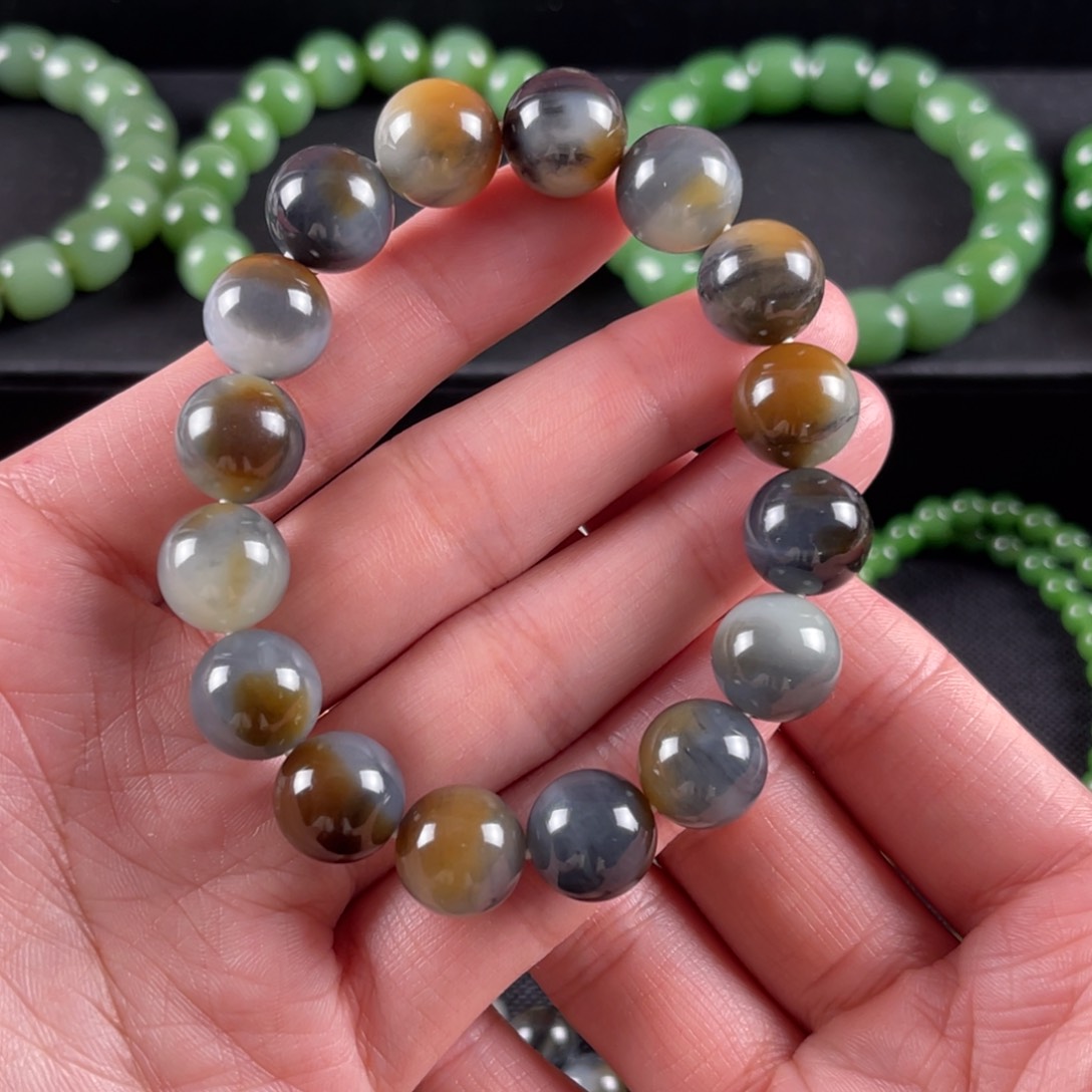 和田玉手串未镶嵌卡12新疆若羌楼兰