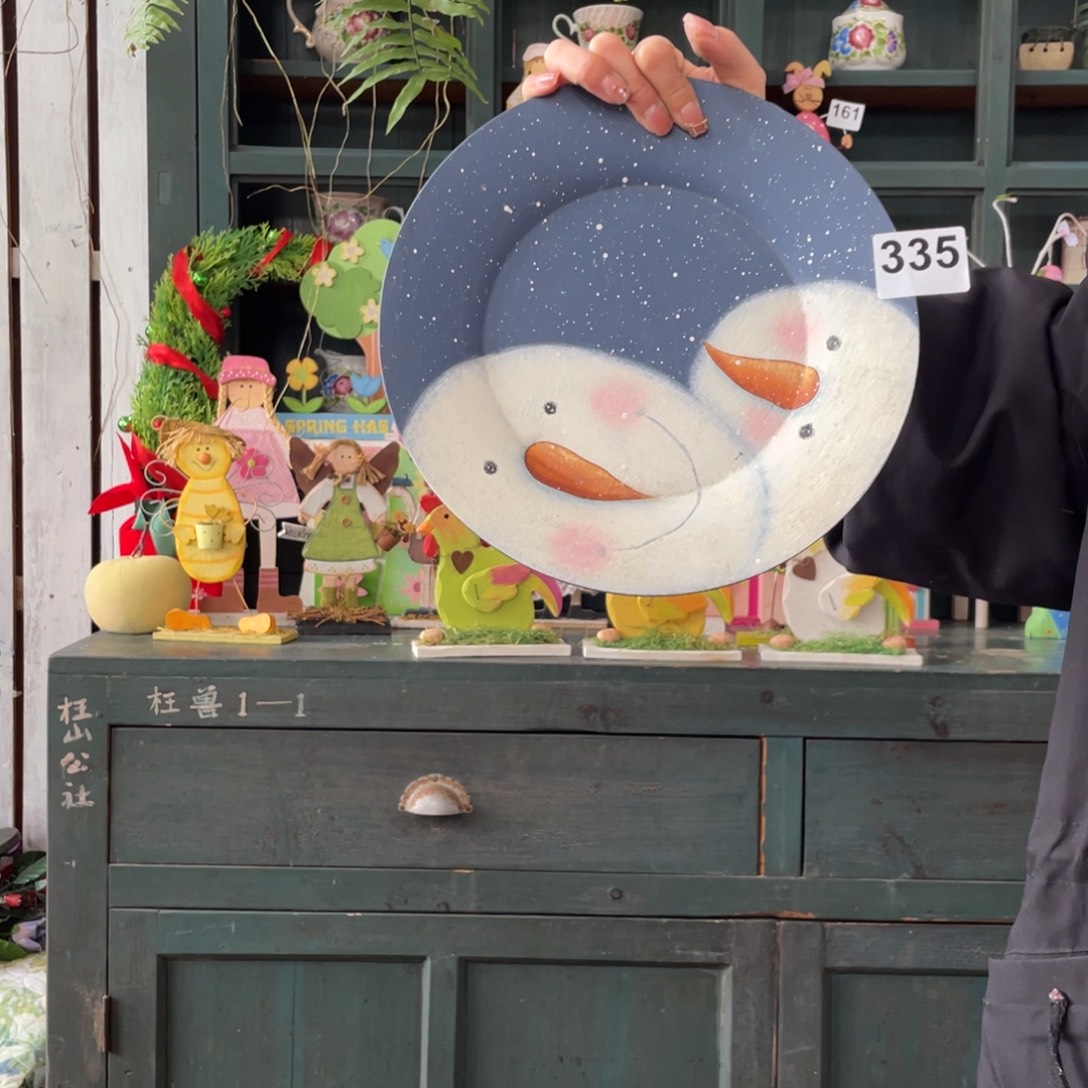 木质圣诞月福老货玩具中古风默认微瑕