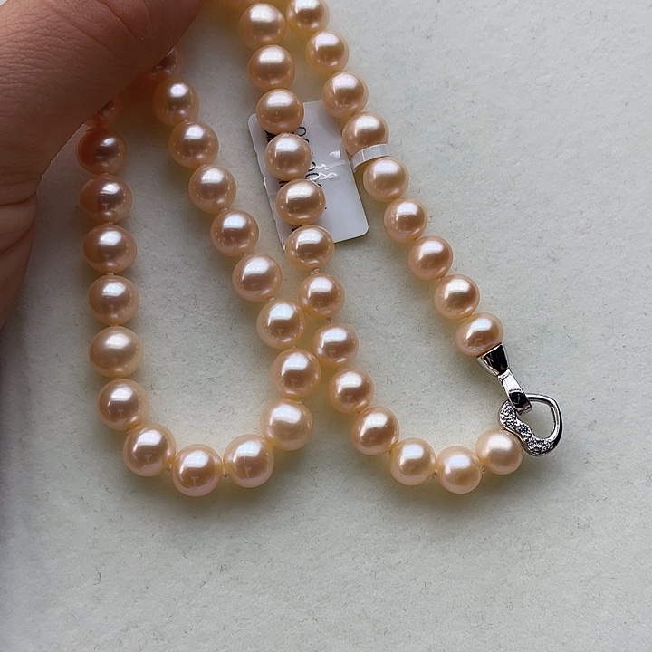 淡水珍珠颈饰银S925镶嵌卡8➕高品极光中国红