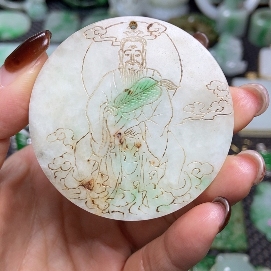 翡翠未镶嵌挂件清