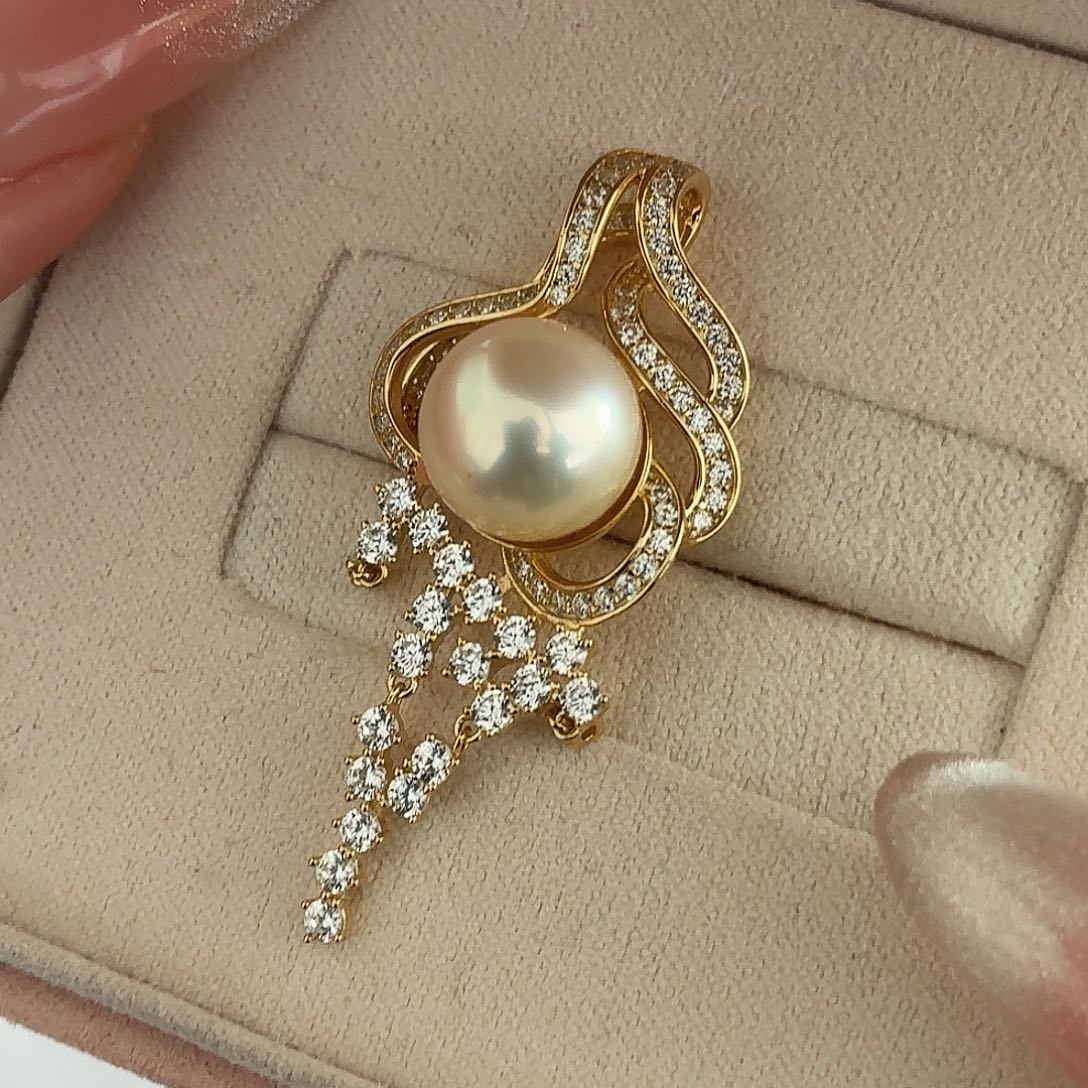 海水珍珠颈饰银S925镶嵌