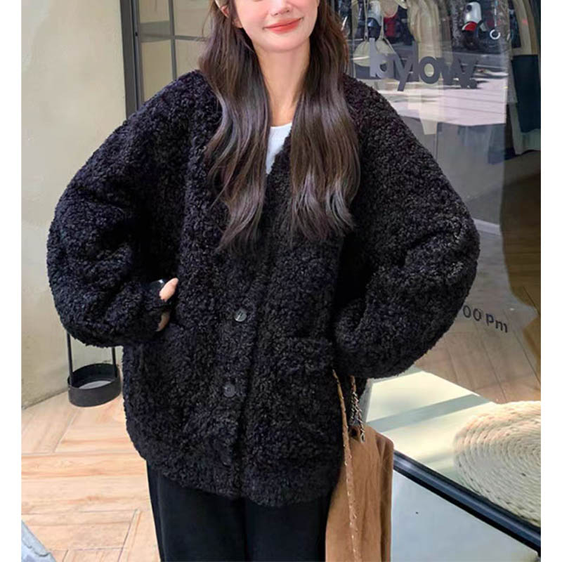 （女装）25071 高级感慵懒风简约百搭毛毛绒外套