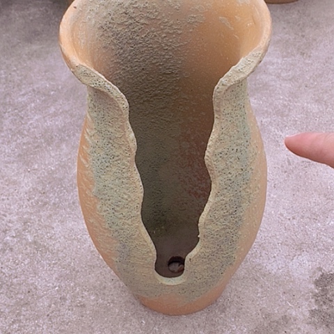 紫砂花盆口15高度30瑕疵