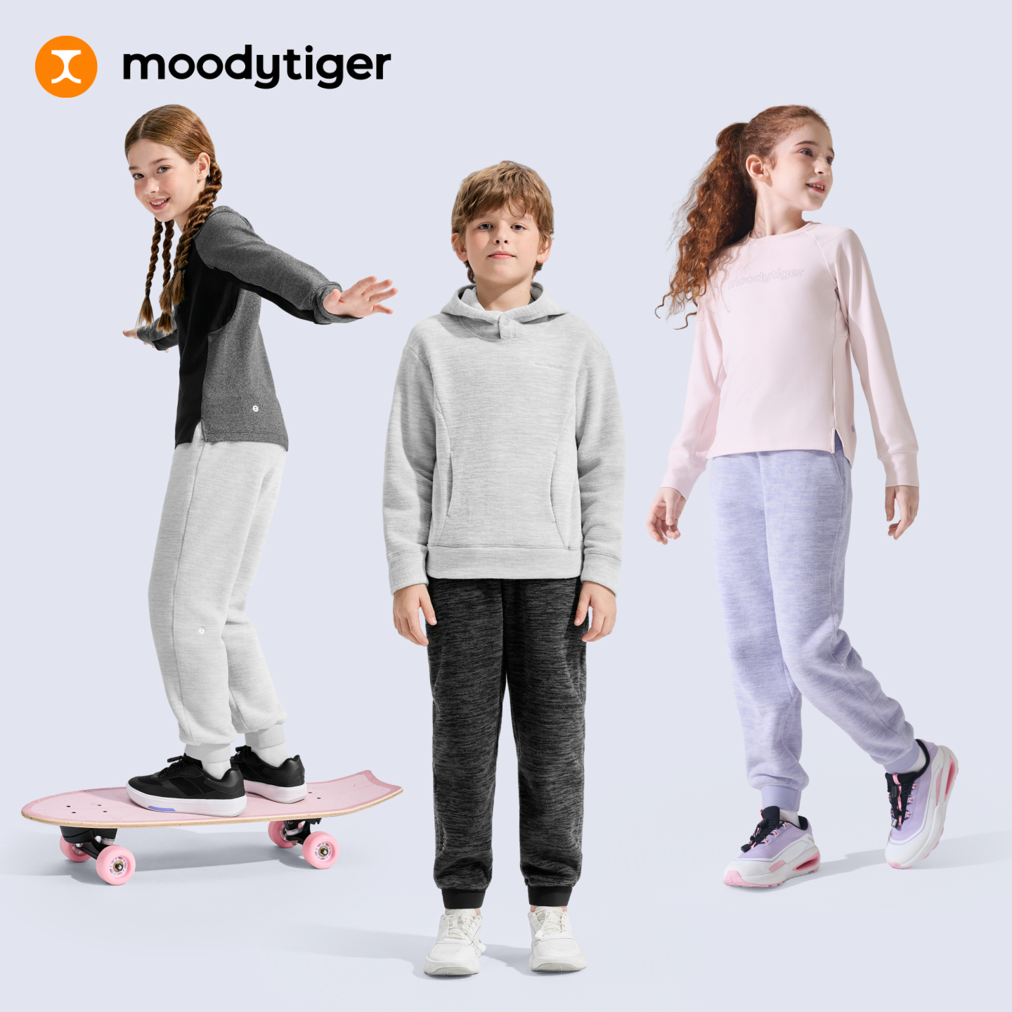 moodytiger儿童运动休闲加绒加厚束脚冬季针织长裤子54511308【H】