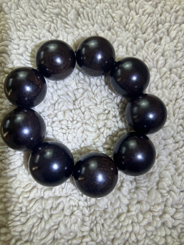 精品乌木紫光檀3.0手串单圈（无漆无蜡无胶）