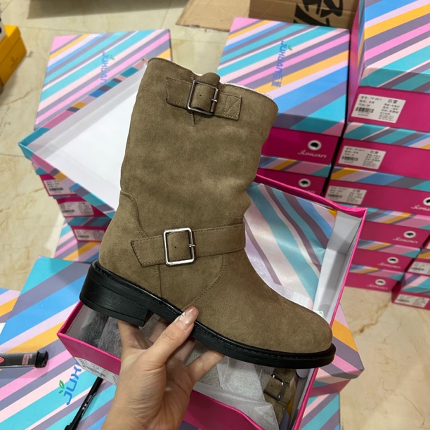 【小满家】羊绒面加绒短靴防滑保暖骑士靴