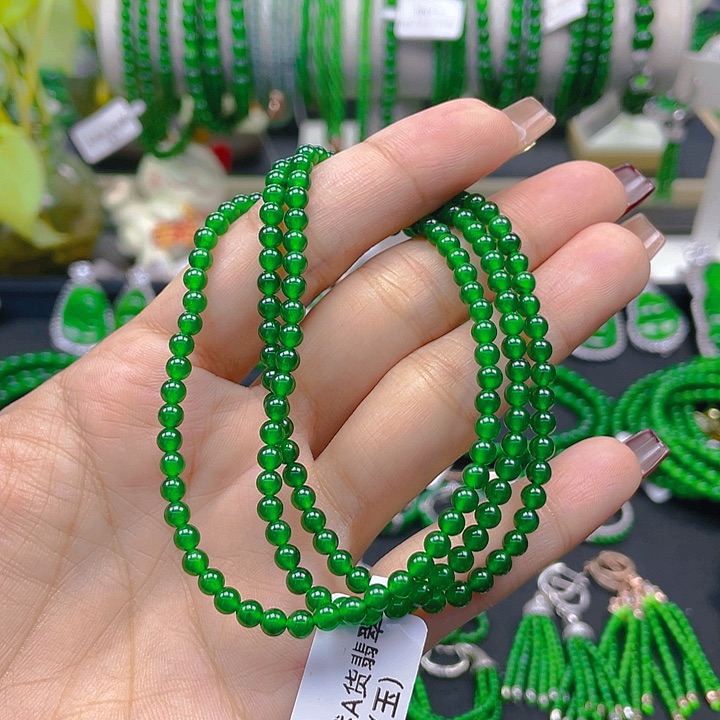 翡翠颈饰未镶嵌圆珠项链3.5