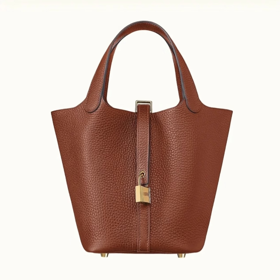 99新 Hermes/爱马仕 TC皮菜篮子18南瓜色Z刻250603XY1BD03/手提包