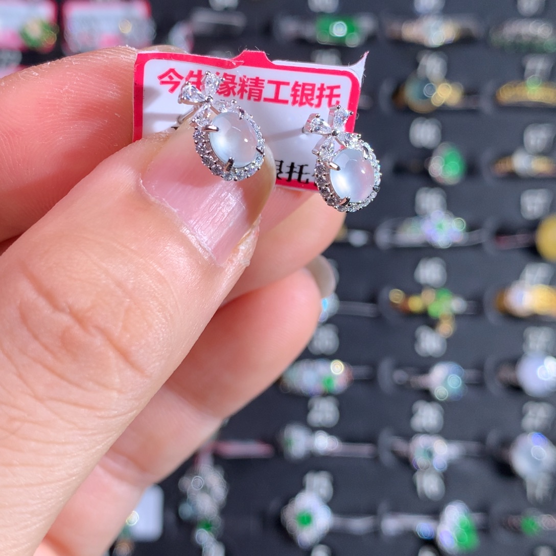 翡翠戒指银S925镶嵌