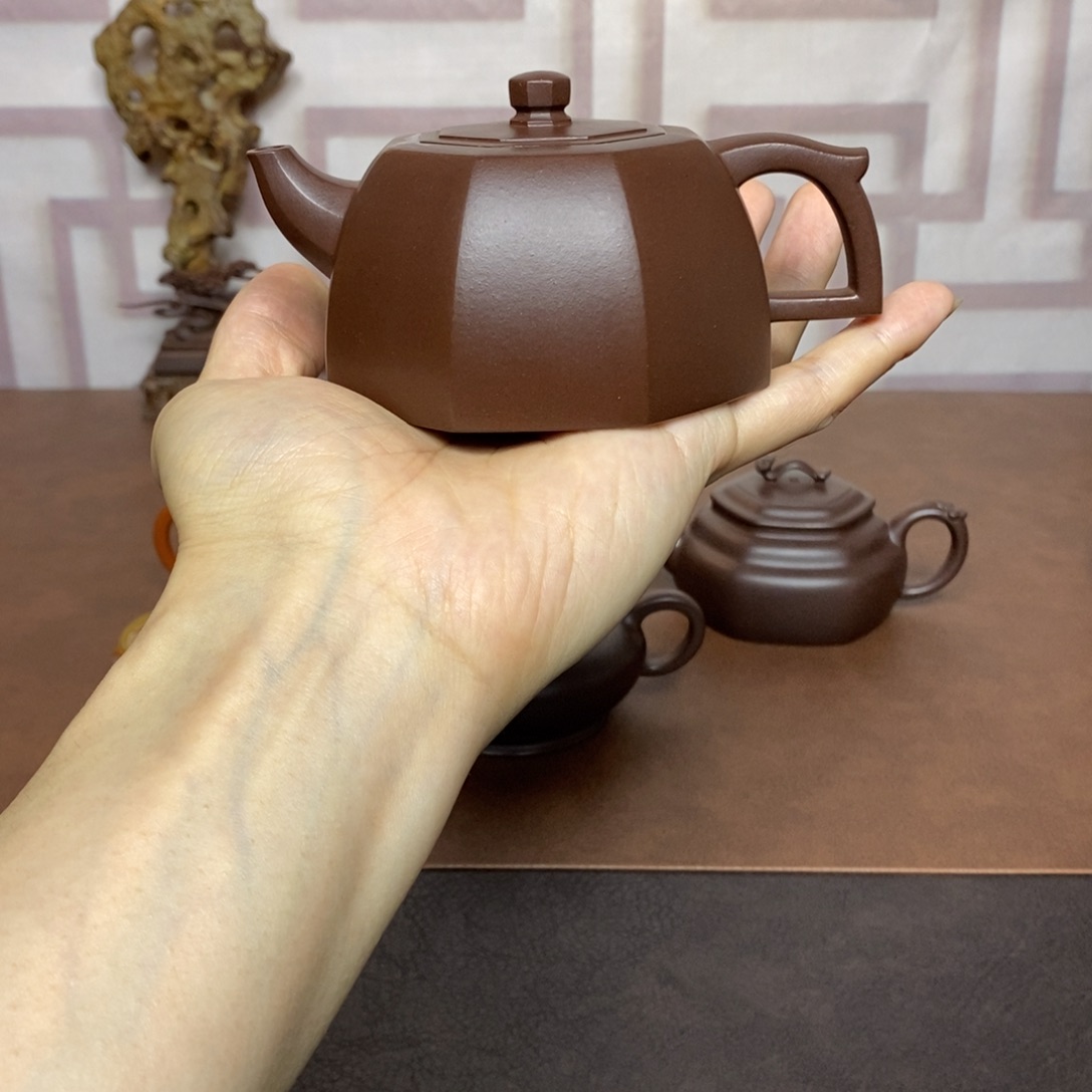 紫砂茶壶紫砂茶具老紫泥八方井栏