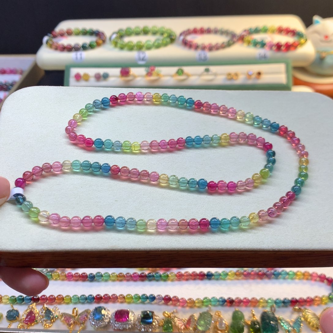 未镶嵌碧玺手链彩虹4.8mm