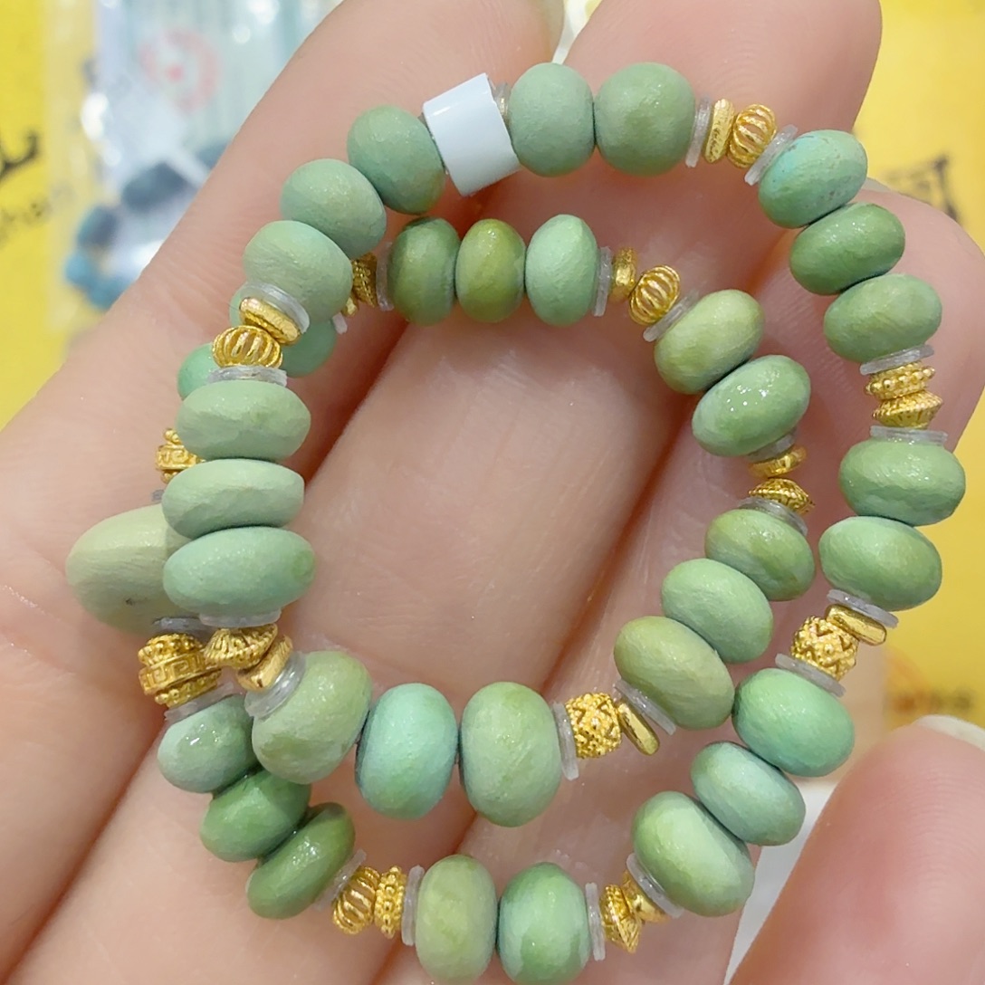 绿松石18K金镶嵌珠宝奇石