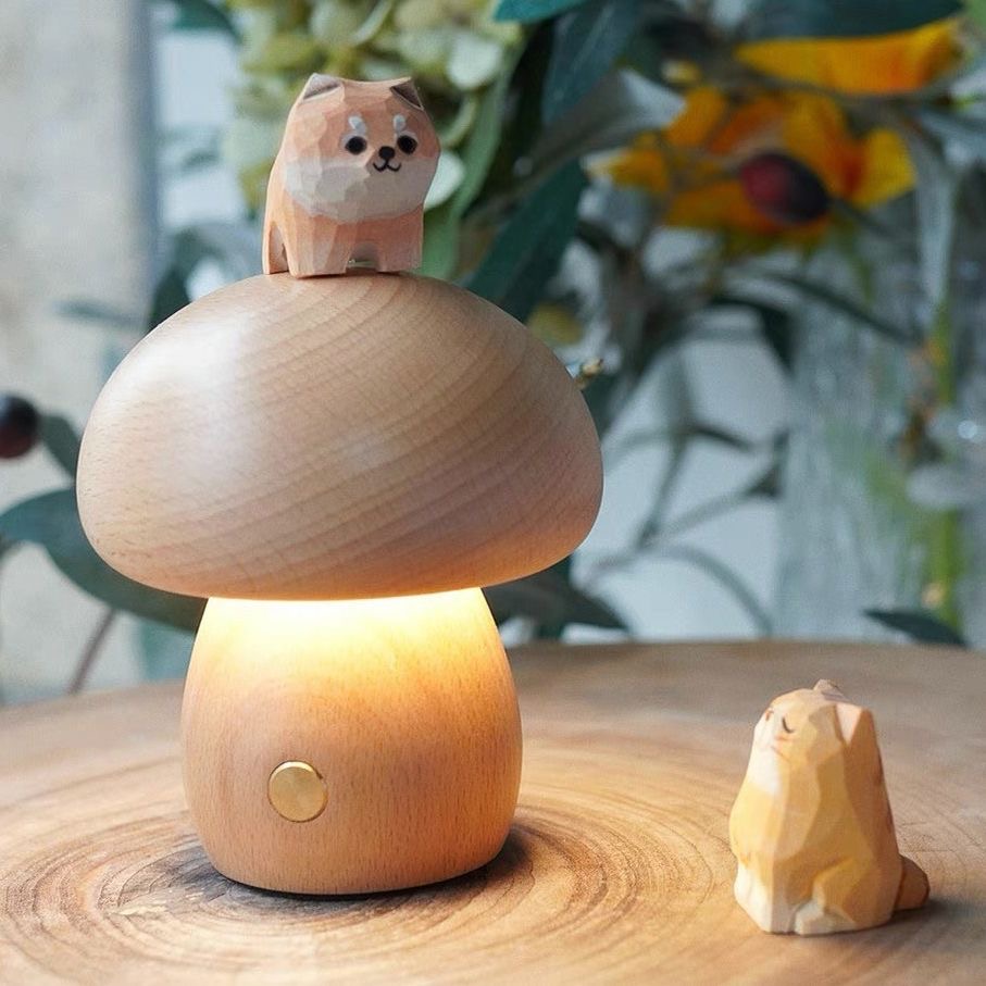 蘑菇小夜灯卧室床头灯可充电婴儿护眼台灯暖光触控氛围灯摆件