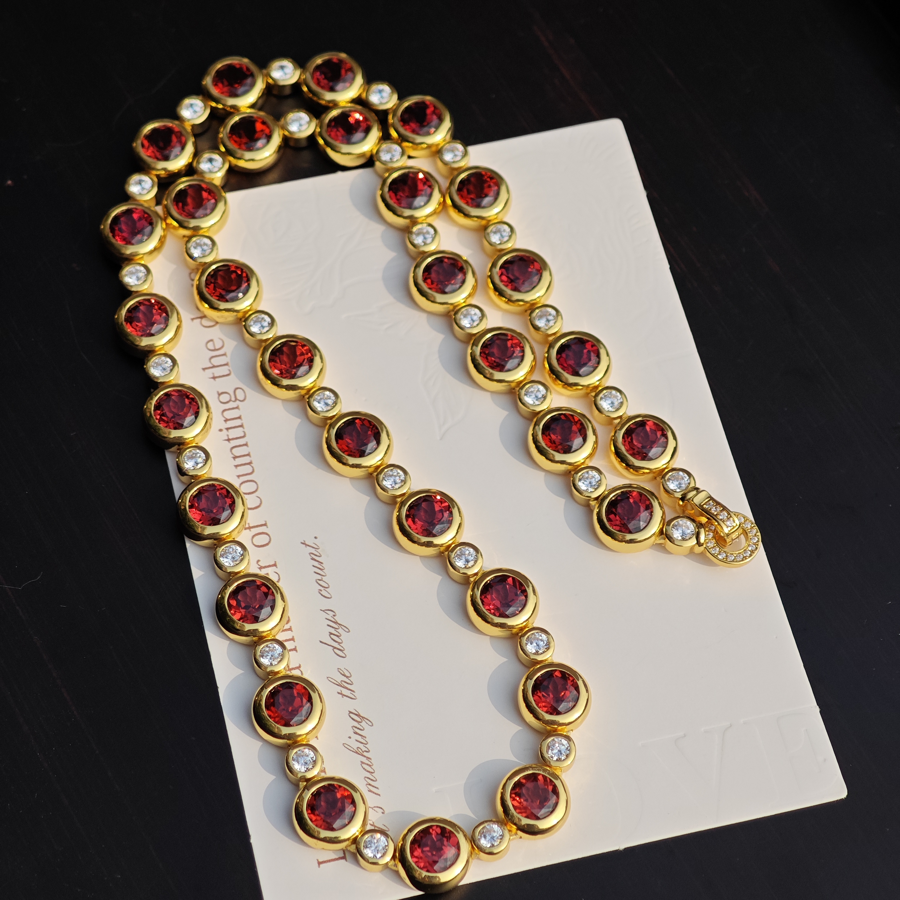 S925银石榴石项链大气百搭