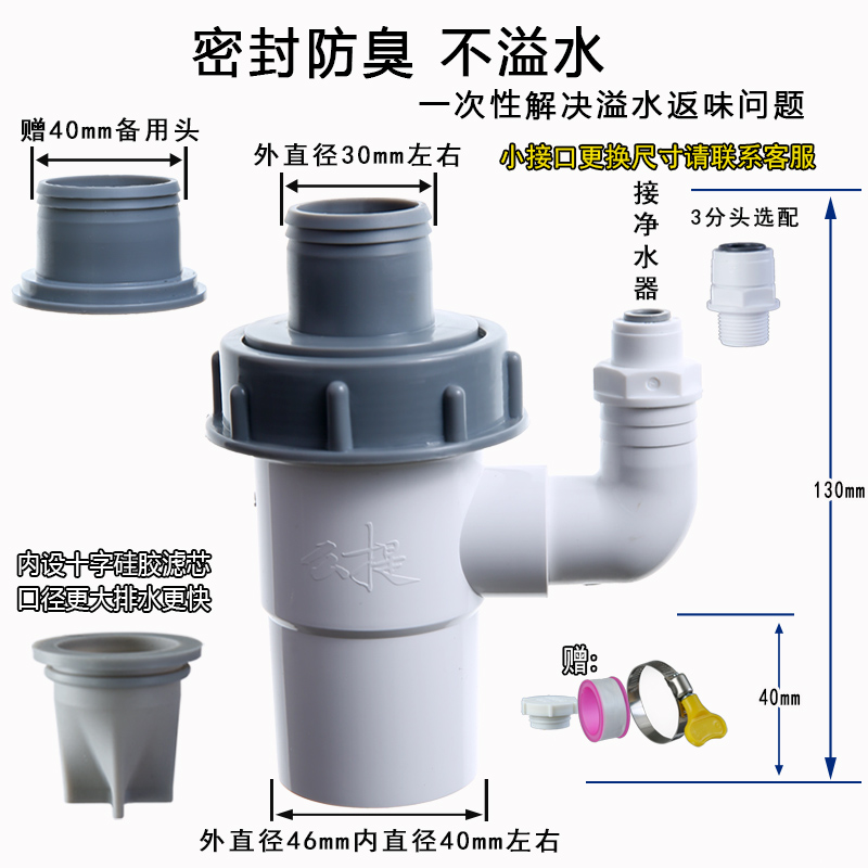 么提厨房下水道三通接头净水器前置等密封排水多管分流器防漏防臭