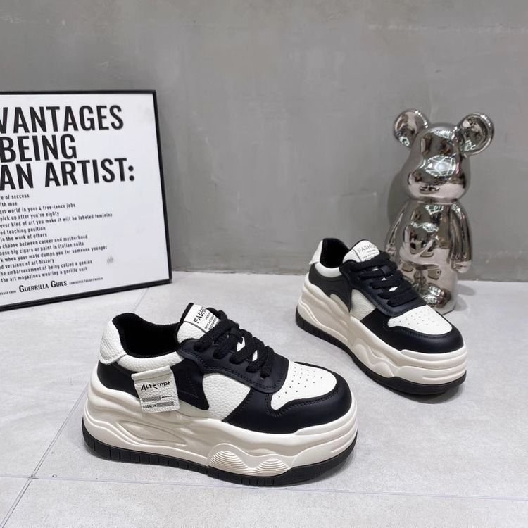 时尚厚底小白鞋女鞋2024新款百搭运动休闲鞋小众设计潮流增高女鞋