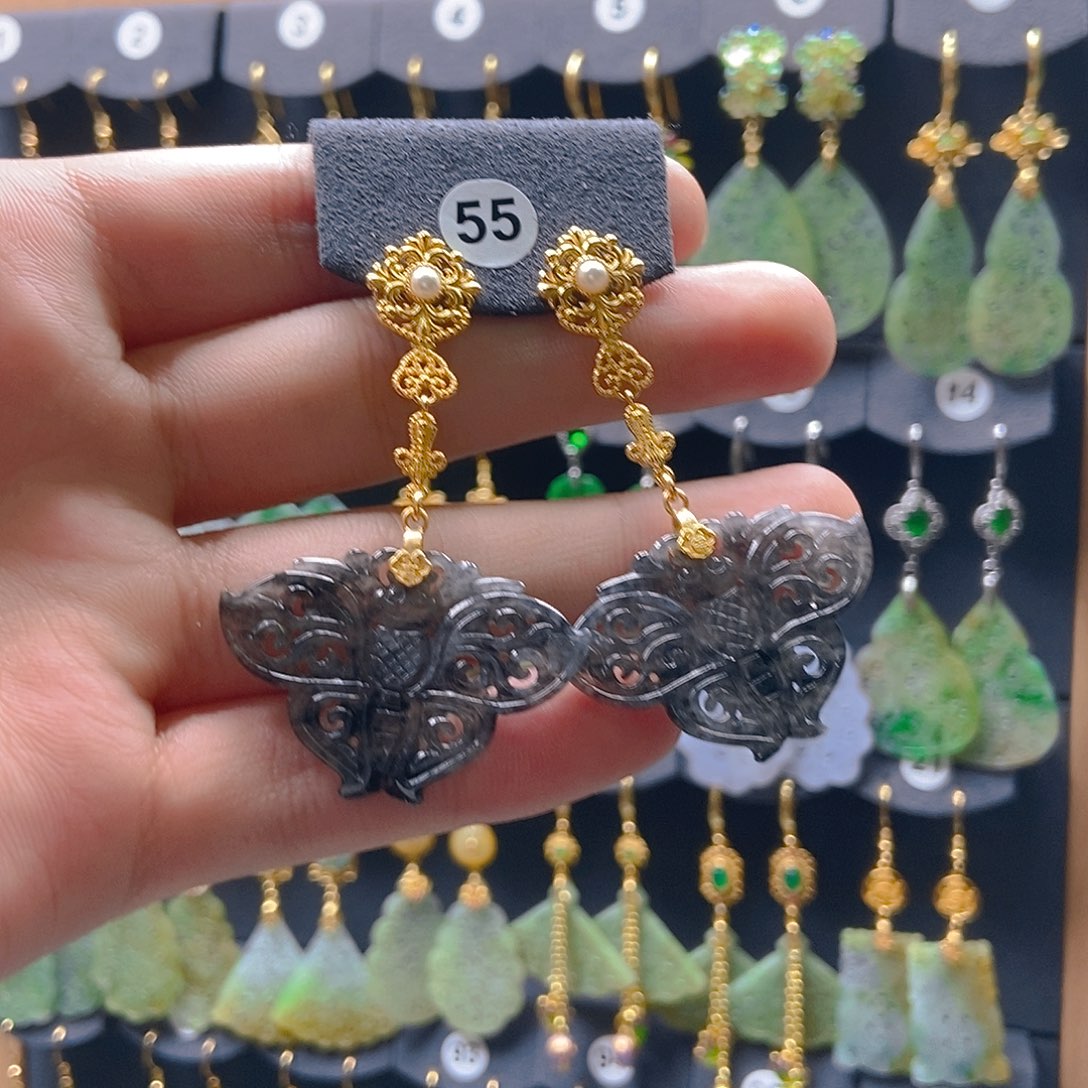 翡翠未镶嵌耳饰翡翠