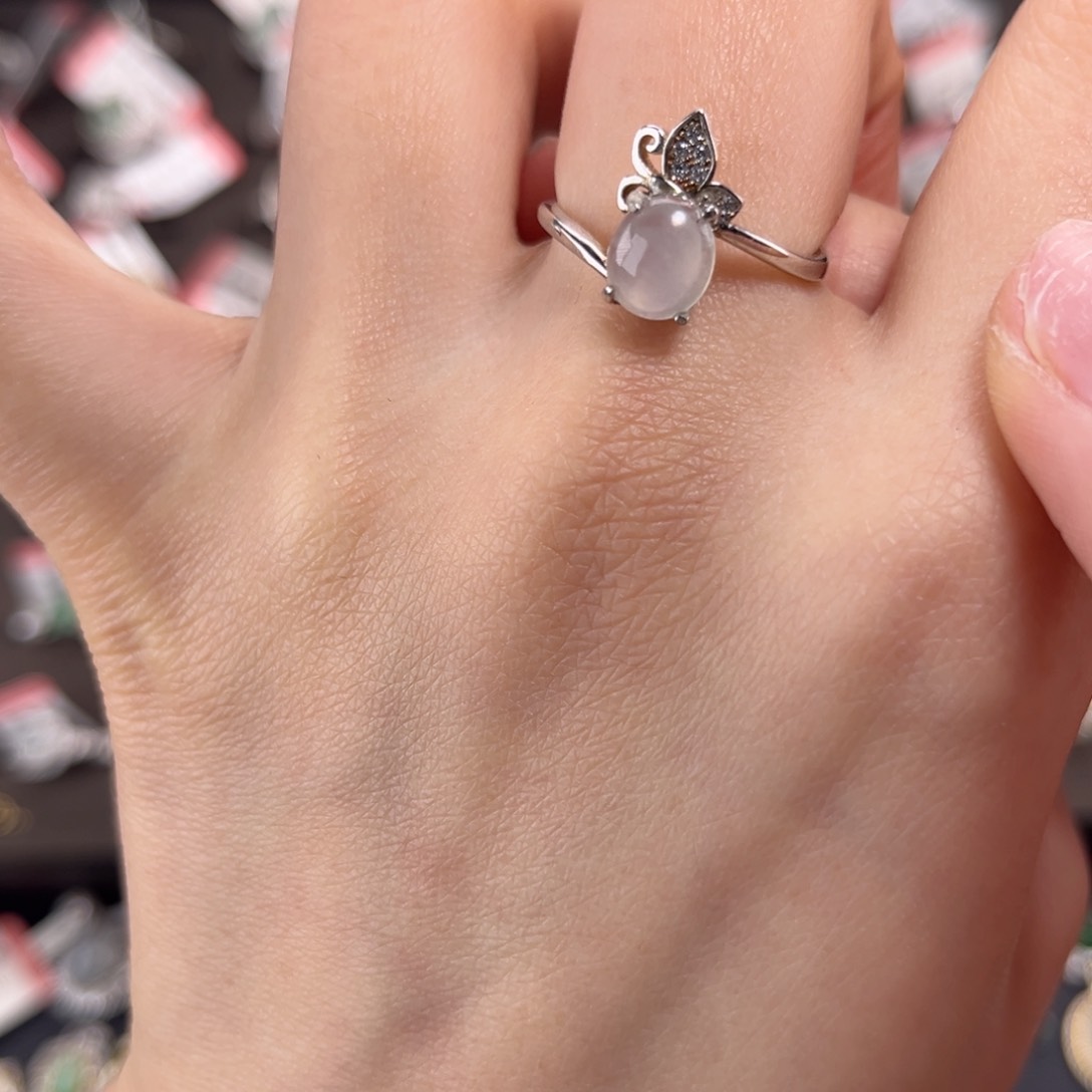 翡翠戒指银S925镶嵌69889