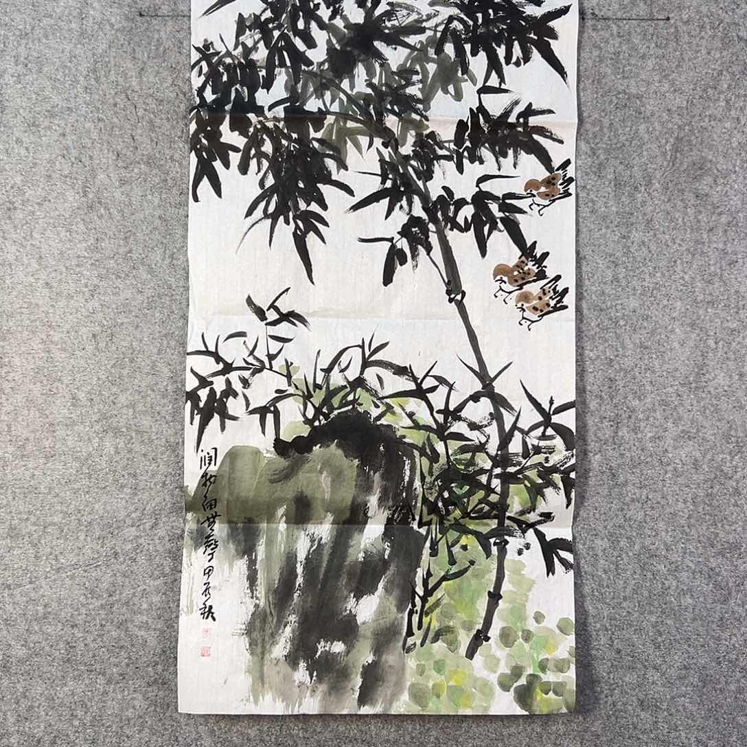 国画273 牡丹之花之叶的颜色与花色