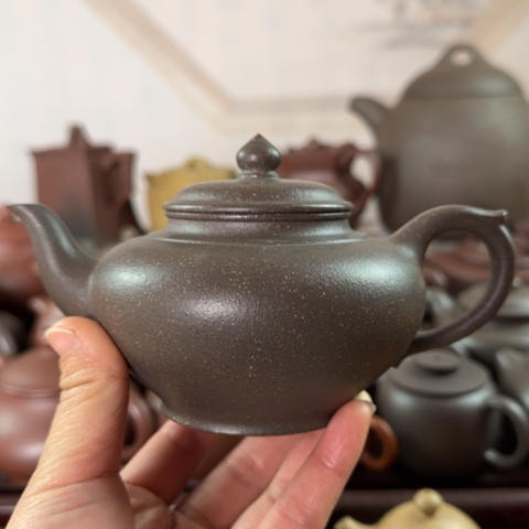 紫砂茶壶梨皮天青300cc