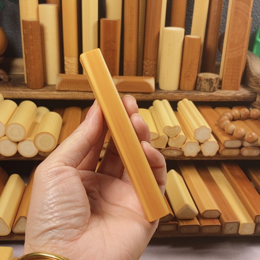 实心玉竹文玩手把件