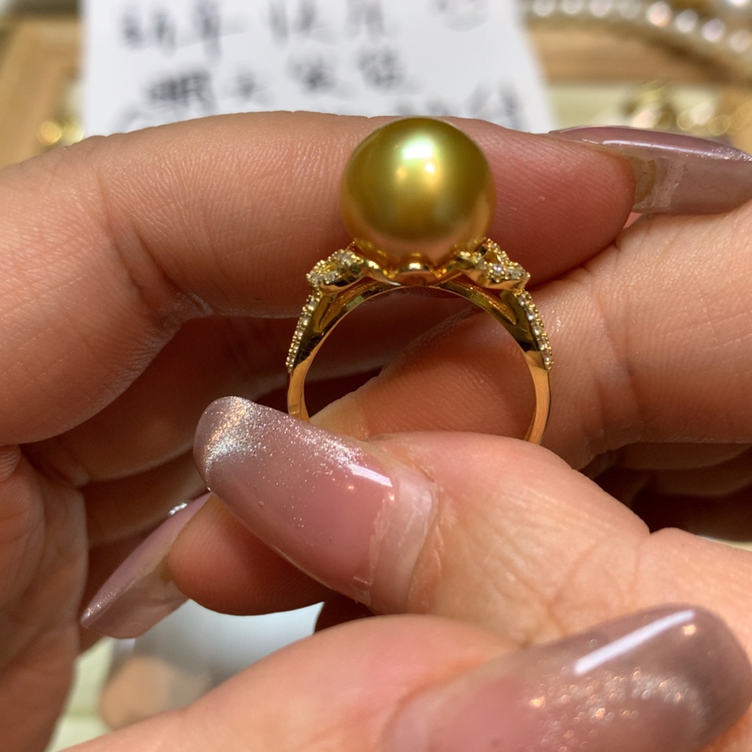 海水珍珠戒指银S925镶嵌