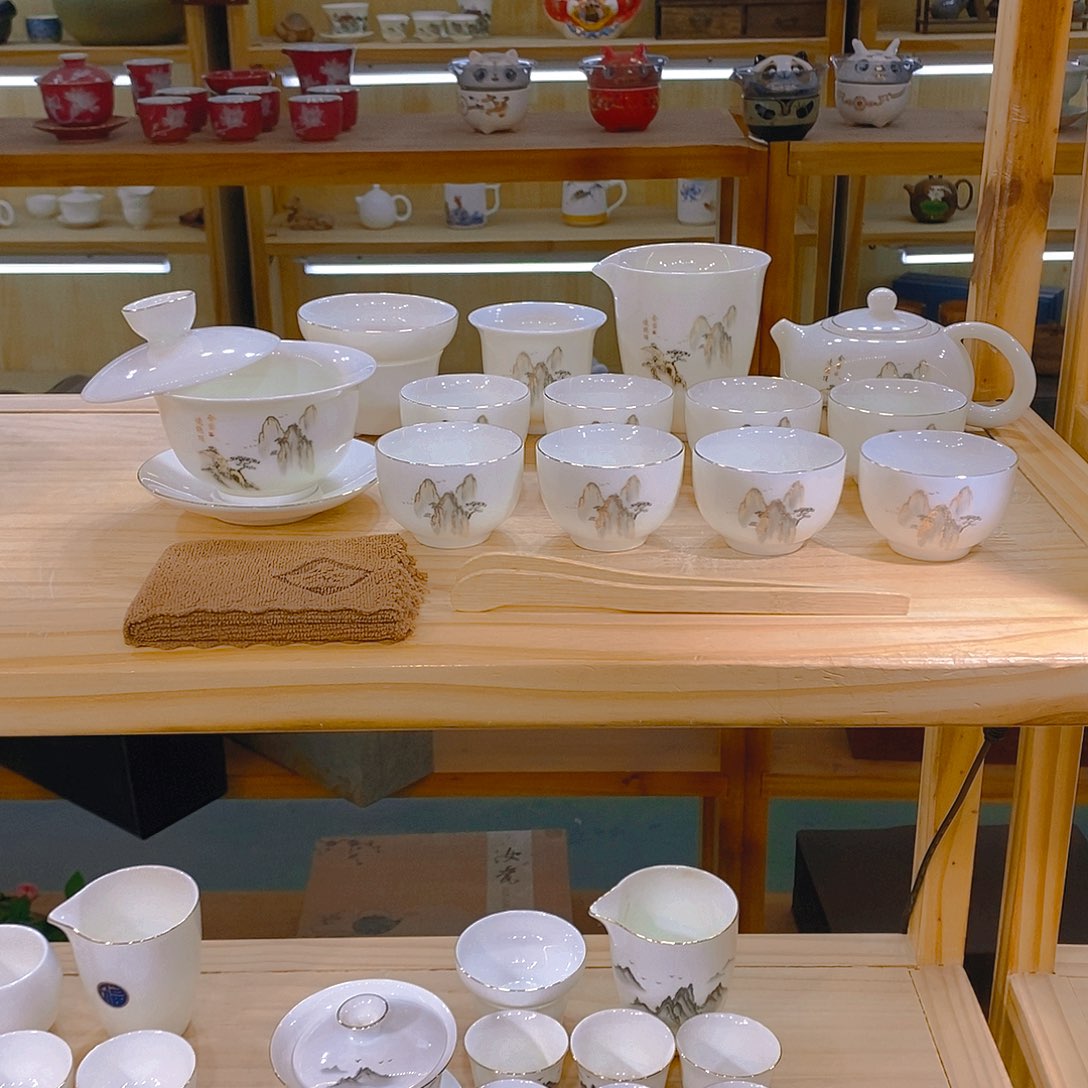 【不止】羊脂玉瓷茶具套装