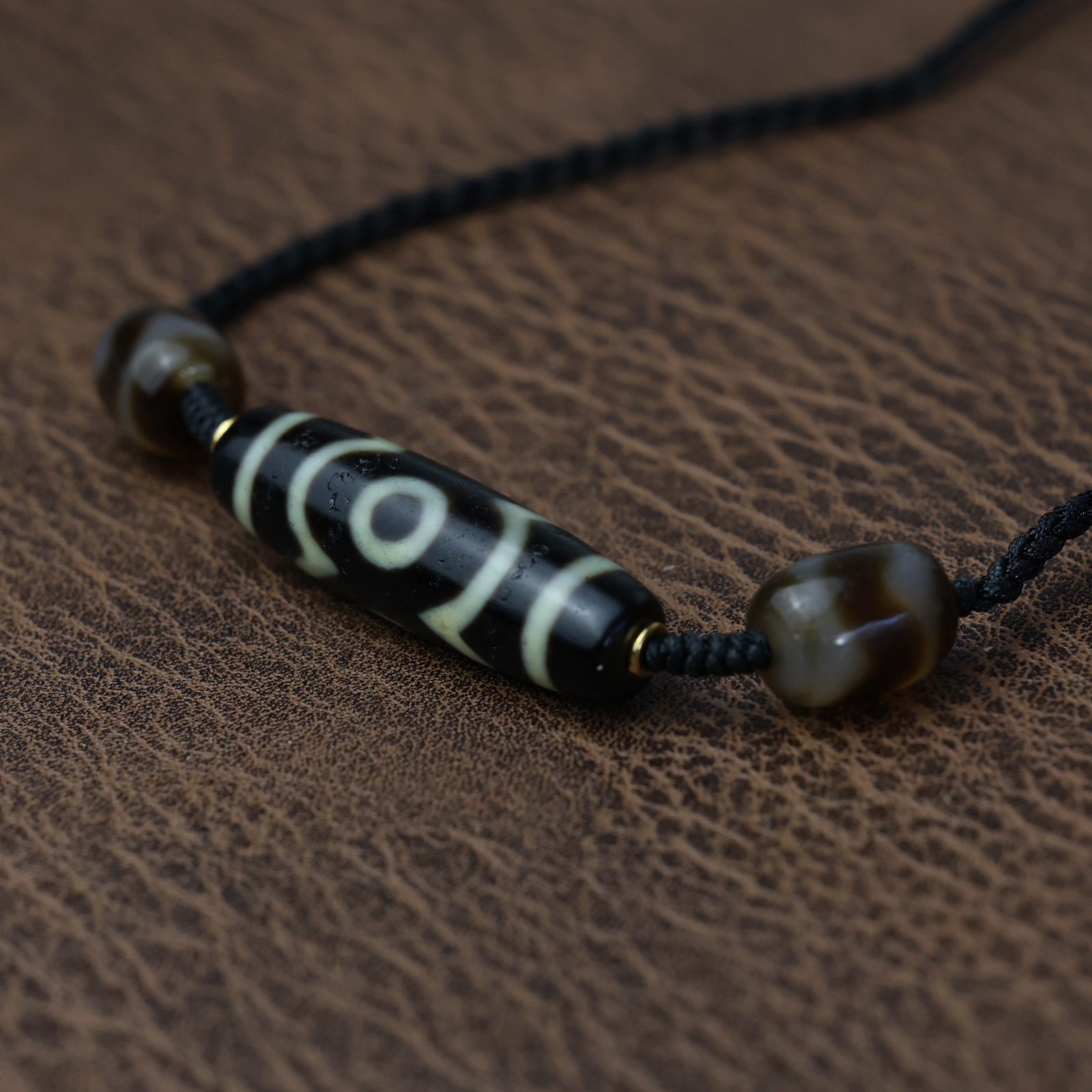 莲花三眼天珠锁骨链100%真品男女同款时尚百搭约40*11mm