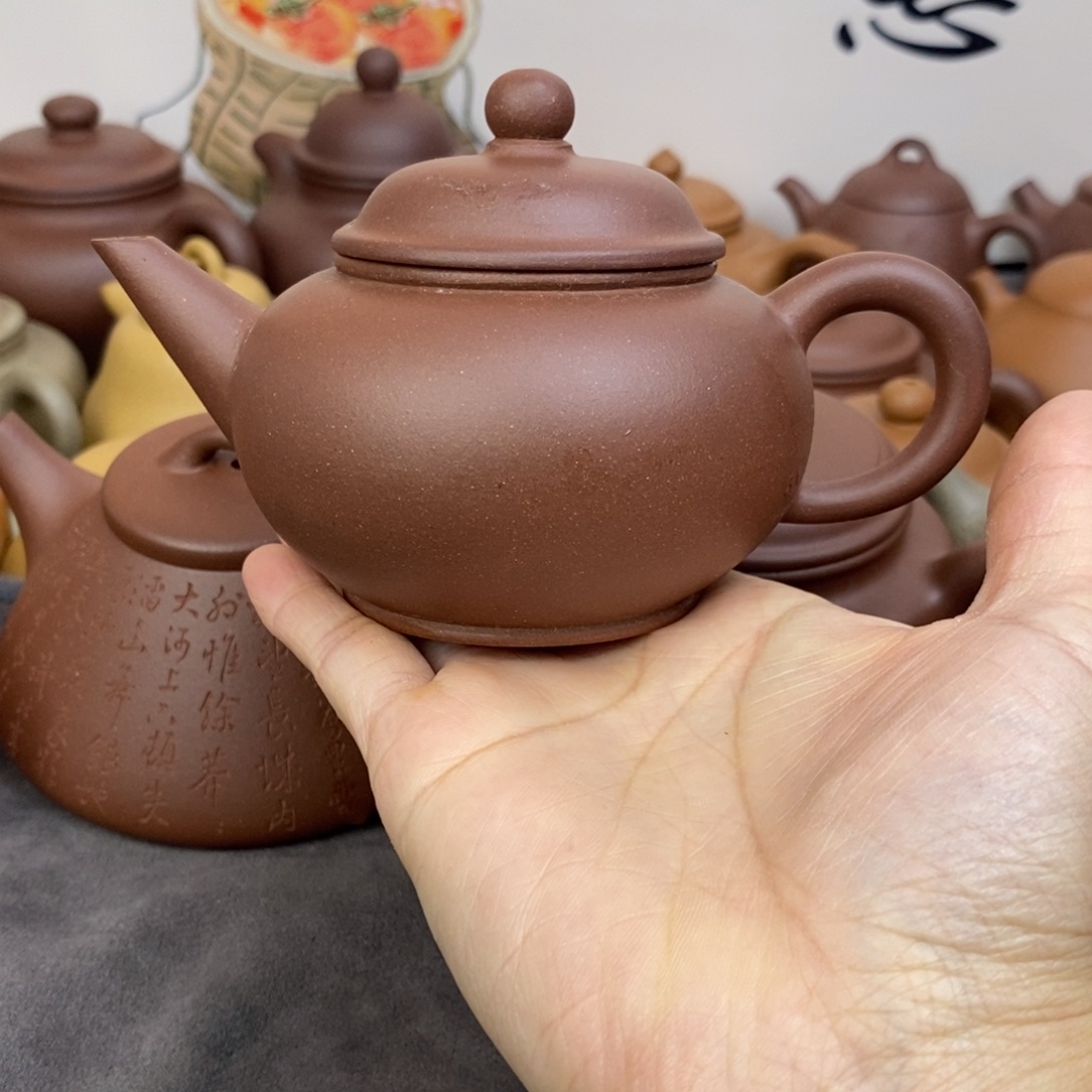 茶壶紫砂160ccccc深井羊角山紫泥水平