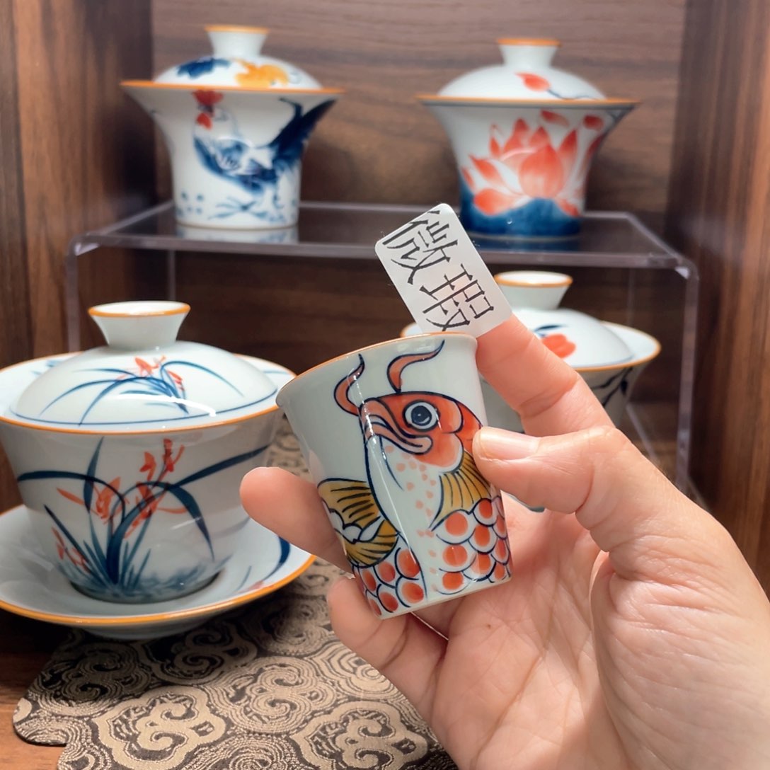 微瑕釉下彩纯手绘